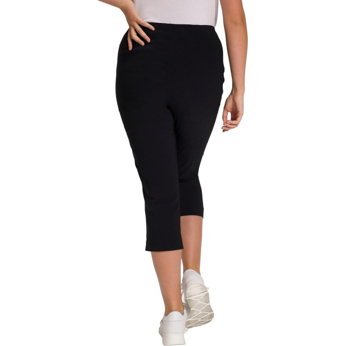 Women's Plus Size Bengaline Cropped Stretch Pants Black 16 640914 10