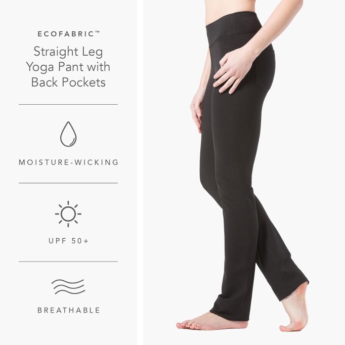 Women's Ecofabric Straight Leg Yoga Pant with Back Pockets