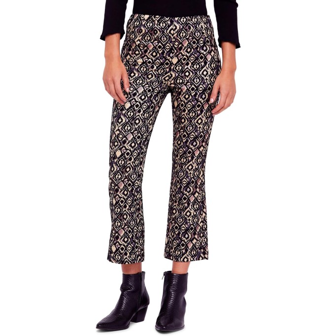 Womens Mod Metallic Printed Cropped Pants Multi 12