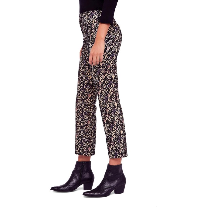 Womens Mod Metallic Printed Cropped Pants Multi 12