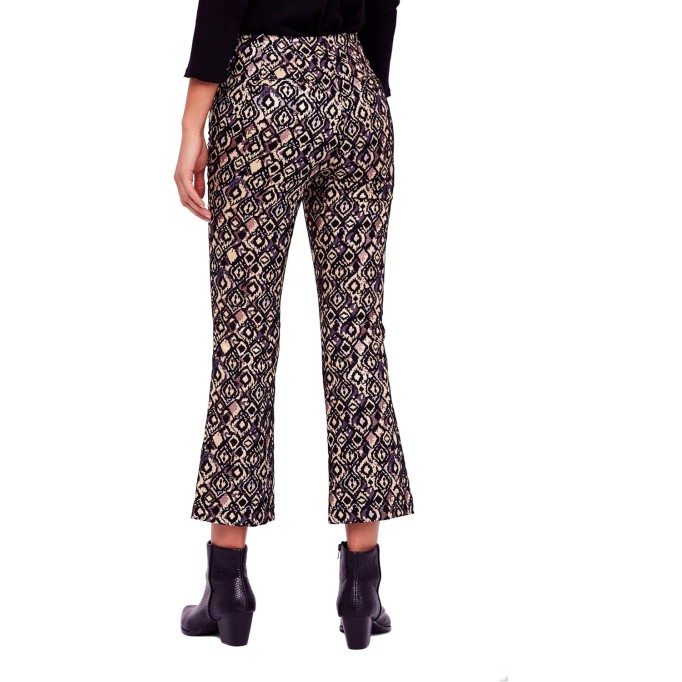 Womens Mod Metallic Printed Cropped Pants Multi 12