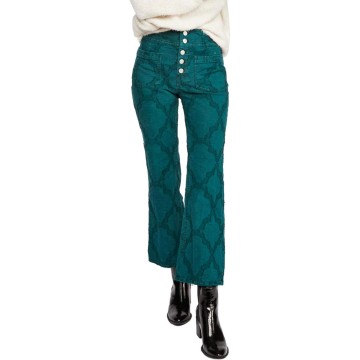 Womens Liv Flare Leg Pattern Cropped Pants