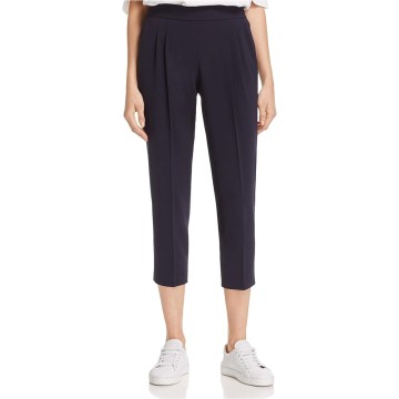 Womens Pull On Pleat Casual Cropped Pants