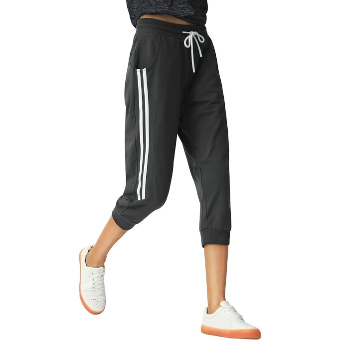 Capri Sweatpants for Women Casual Capri Pants Capri Joggers Sports Pants Cropped Joggers with Pockets