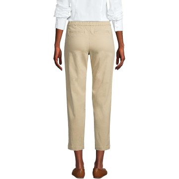 Women's Mid Rise Pull On Chino Crop Pants