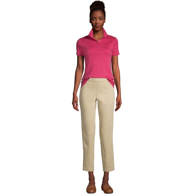 Women's Mid Rise Pull On Chino Crop Pants