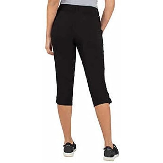 Women's Stretch Capri Pant (X-Large, BlacK)