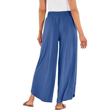  UPF 50+ Women's Lynsu Wide Leg Pants - Sun Protective (2X- Contemporary Blue)