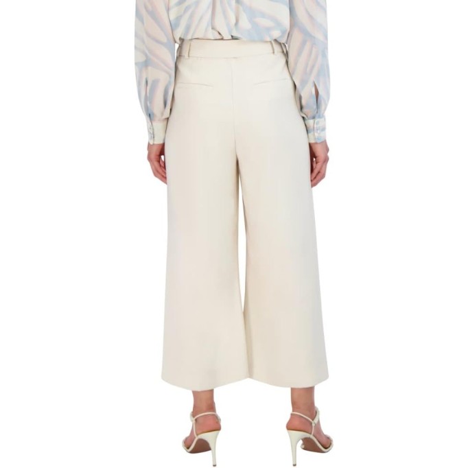 Women's Wide Leg Waist Tie Cropped Pants