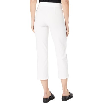 Eileen Fisher Petite Straight Cropped Pants with Yoke White PP (2P-4P)