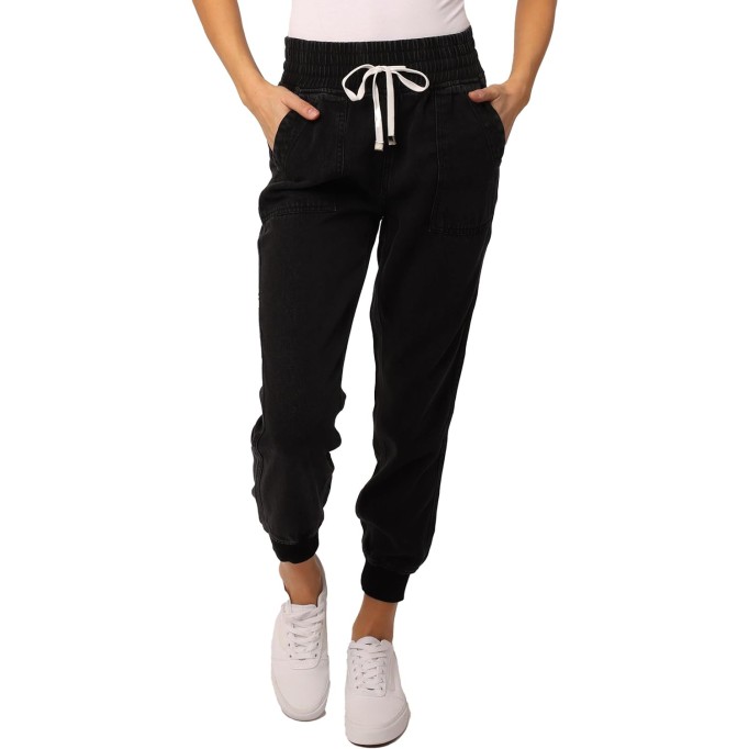 Women's Jacey Super High Rise Cropped Jogger Pants Size XL Black