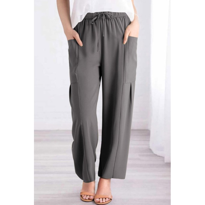 Women's Pants Casual Loose High Waist Wide Leg Capri Palazzo Pants Cropped Trousers 2024 Summer Outfits with Pockets