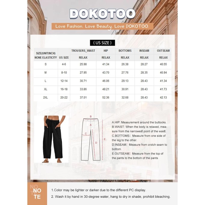 Women's Pants Casual Loose High Waist Wide Leg Capri Palazzo Pants Cropped Trousers 2024 Summer Outfits with Pockets