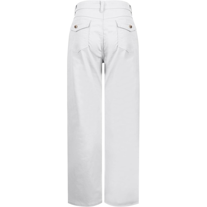 Women Stretch Twill Cropped Wide Leg Pant Comfy Casual Capri Pants High Waisted Straight Leg Chino Pants Ankle Jeans