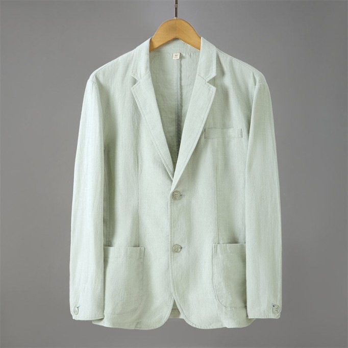 Retro Casual Ramie Suit Jacket