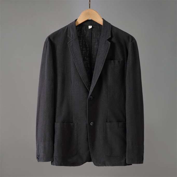 Retro Casual Ramie Suit Jacket