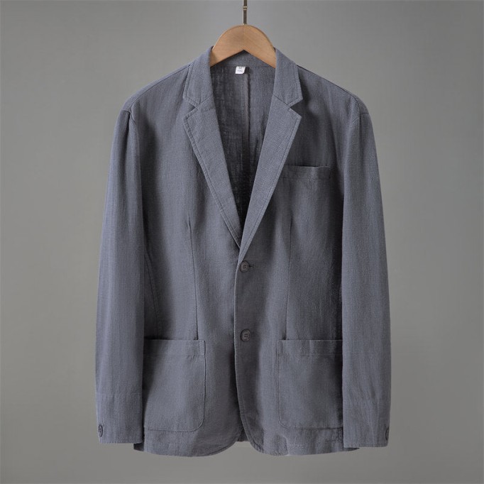 Retro Casual Ramie Suit Jacket