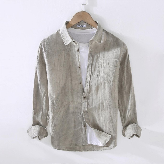 Men's Vintage Vanicol Long Sleeve Shirt - Loose Fit