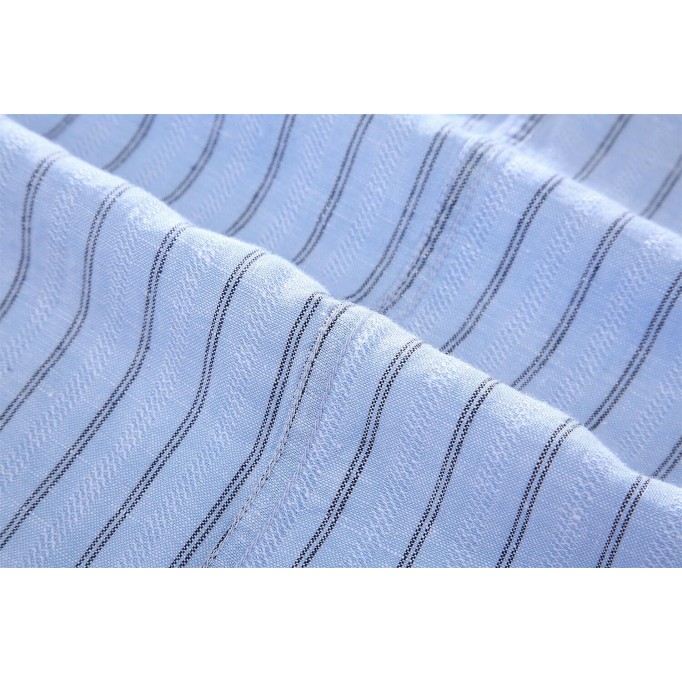 Men's Striped Stand Collar Cotton Vanicol Shirt