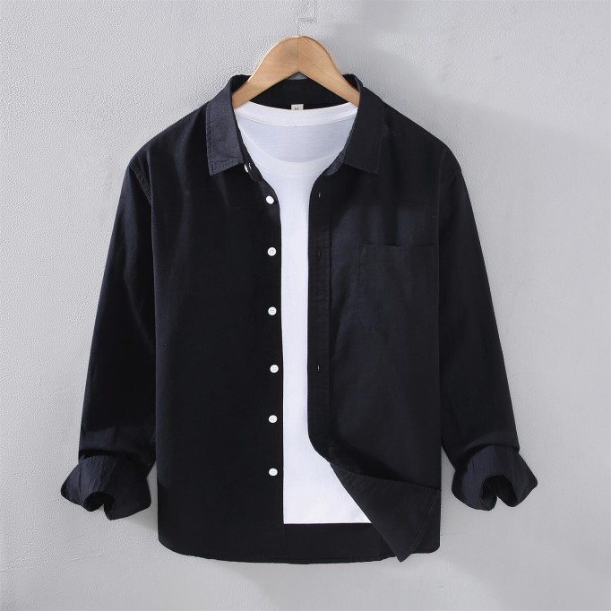 Men's Retro Vanicol Cotton Long Sleeve Shirt