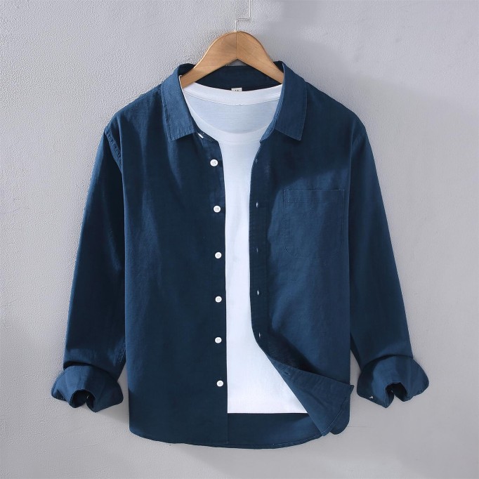 Men's Retro Vanicol Cotton Long Sleeve Shirt