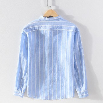 Men's Striped Vanicol Long Sleeve Shirt - Casual Slim Fit