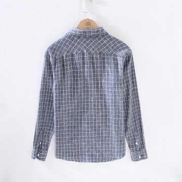 Men's Plaid Square Collar Shirt - Casual Workwear