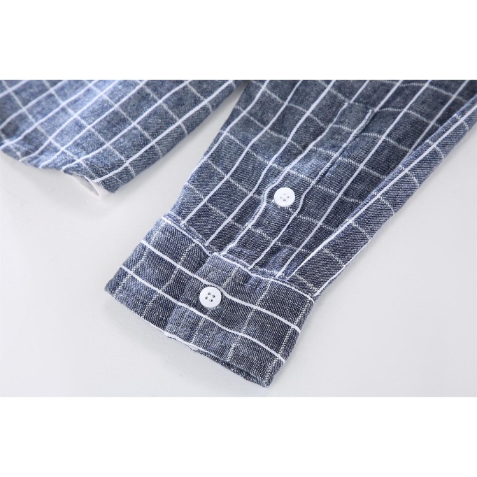 Men's Plaid Square Collar Shirt - Casual Workwear