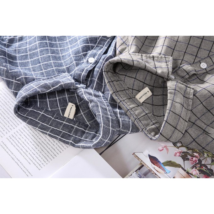 Men's Plaid Square Collar Shirt - Casual Workwear