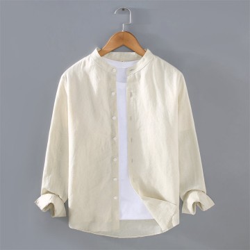 Stand Collar Pure Vanicol Long Sleeve Shirt