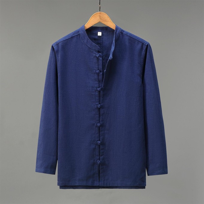 Men's Vintage Loose Fit Vanicol Shirt - Stand Collar