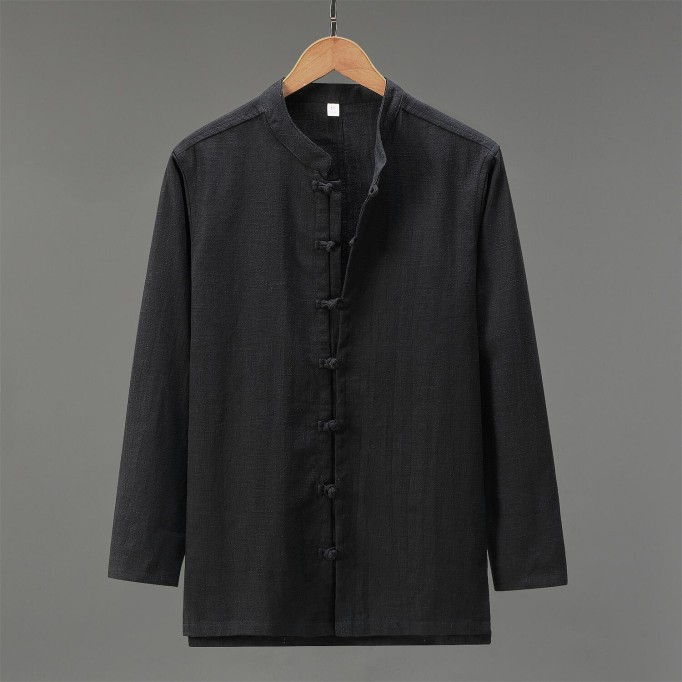 Men's Vintage Loose Fit Vanicol Shirt - Stand Collar