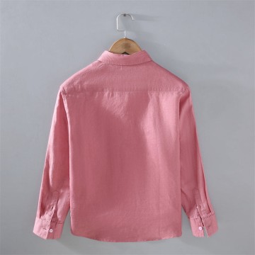 Solid Color Pure Vanicol Casual Long Sleeve Shirt