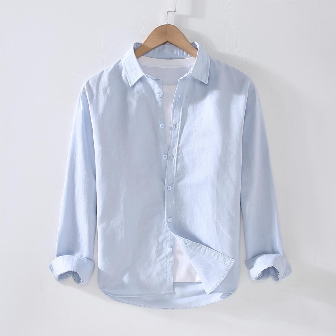 Men's Long Sleeve Cotton Vanicol Casual Shirt