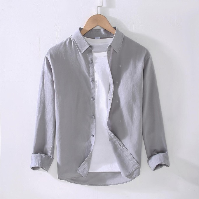 Men's Long Sleeve Cotton Vanicol Casual Shirt