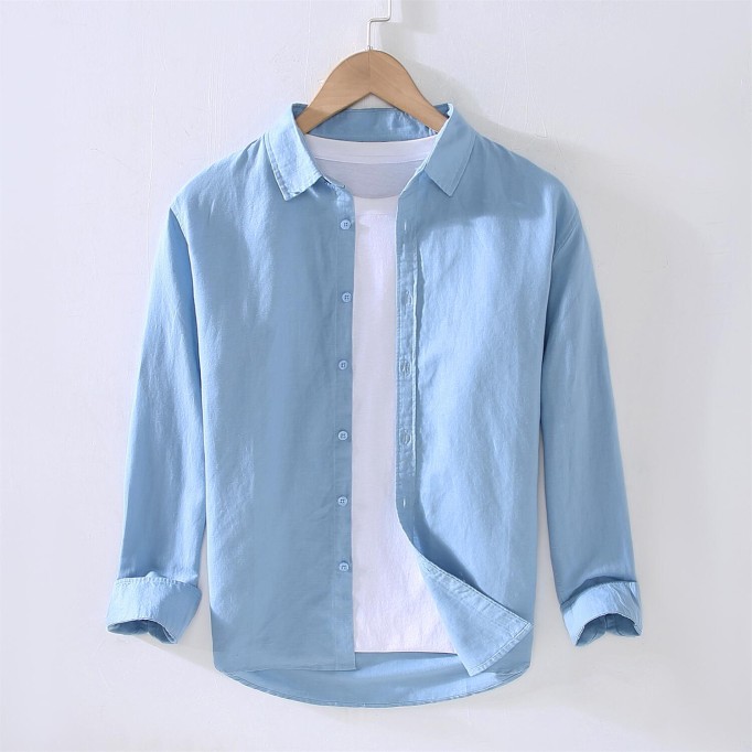 Men's Long Sleeve Cotton Vanicol Casual Shirt